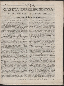 Gazeta Korrespondenta Warszawskiego i Zagranicznego. R. 1800 Nr 65