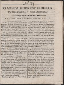 Gazeta Korrespondenta Warszawskiego i Zagranicznego. R. 1800 Nr 69