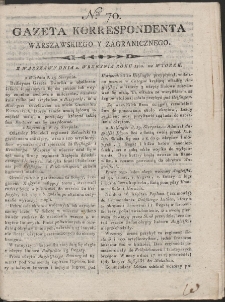 Gazeta Korrespondenta Warszawskiego i Zagranicznego. R. 1800 Nr 70