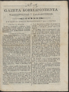 Gazeta Korrespondenta Warszawskiego i Zagranicznego. R. 1800 Nr 73