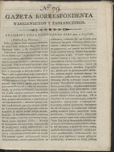 Gazeta Korrespondenta Warszawskiego i Zagranicznego. R. 1800 Nr 79
