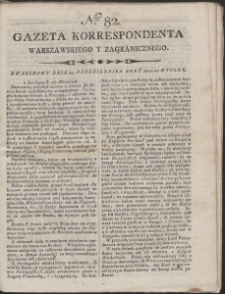 Gazeta Korrespondenta Warszawskiego i Zagranicznego. R. 1800 Nr 82