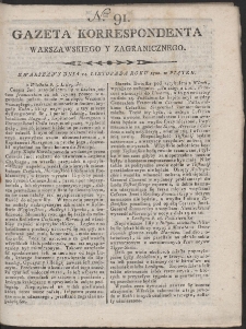 Gazeta Korrespondenta Warszawskiego i Zagranicznego. R. 1800 Nr 91