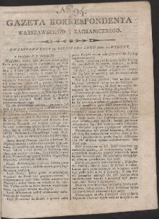Gazeta Korrespondenta Warszawskiego i Zagranicznego. R. 1800 Nr 94