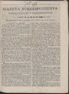 Gazeta Korrespondenta Warszawskiego i Zagranicznego. R. 1800 Nr 96