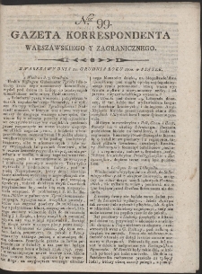 Gazeta Korrespondenta Warszawskiego i Zagranicznego. R. 1800 Nr 99