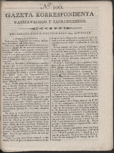 Gazeta Korrespondenta Warszawskiego i Zagranicznego. R. 1800 Nr 100