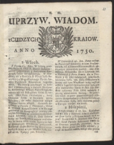 Uprzywilejowane wiadomości z cudzych kraj&oacute;w. R. 1730 Nr 11