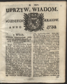 Uprzywilejowane wiadomości z cudzych kraj&oacute;w. R. 1730 Nr 24