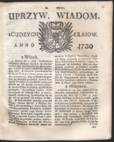Uprzywilejowane wiadomości z cudzych kraj&oacute;w. R. 1730 Nr 32