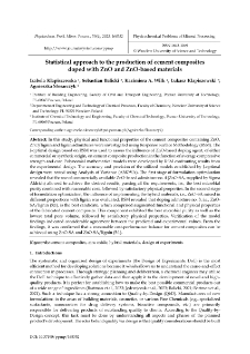 Statistical approach to the production of cement composites doped with ZnO and ZnO-based materials