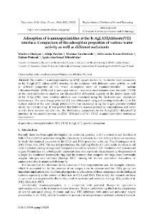 Adsorption of 4-aminopyrimidine at the R-AgLAFE/chlorate(VII) interface. Comparison of the adsorption properties of various water activity as well as different surfactants