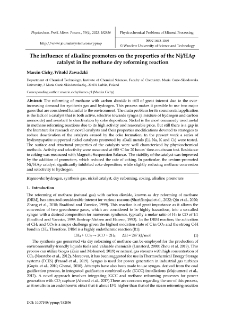 The influence of alkaline promoters on the properties of the Ni/HAp catalyst in the methane dry reforming reaction