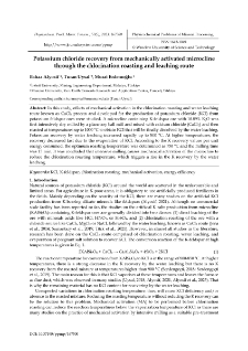 Potassium chloride recovery from mechanically activated microcline through the chlorination roasting and leaching route