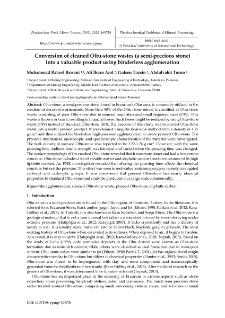 Conversion of cleaned Oltu-stone wastes (a semi-precious stone) into a valuable product using binderless agglomeration