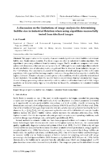 A discussion on the limitations of image analysis for determining bubble size in industrial flotation when using algorithms successfully tested from idealized images