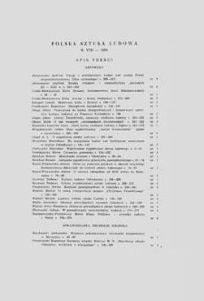 Polska Sztuka Ludowa, Rok VIII, 1954, Spis treści