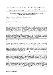 Organosolv lignin particles as an ecological reagent in the Kupfershiefer copper ore flotation