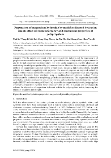 Preparation of magnesium hydroxide by modifier-directed hydration and its effect on flame retardancy and mechanical properties of polypropylene