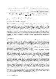 A review of the application of nanoparticles as collectors in ion flotation