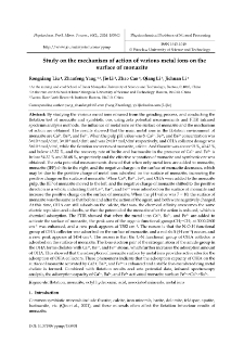 Study on the mechanism of action of various metal ions on the surface of monazite