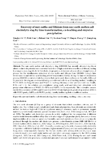 Recovery of rare earths and lithium from rare earth molten salt electrolytic slag by lime transformation, co-leaching and stepwise precipitation
