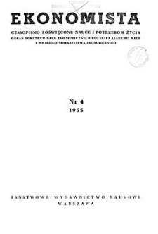 Ekonomista : czasopismo poświęcone nauce i potrzebom życia, 1955, nr 4