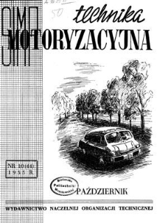 Technika Motoryzacyjna, Rok V, październik 1955, nr 10 (44)