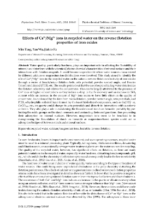 Effects of Ca2+/Mg2+ ions in recycled water on the reverse flotation properties of iron oxides