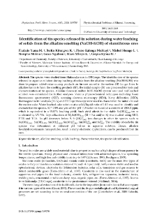 Identification of tin species released in solution during water leaching of solids from the alkaline smelting (NaOH-KOH) of stanniferous ores
