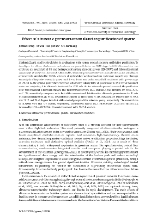 Effect of ultrasonic pretreatment on flotation purification of quartz