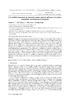 CO2 bubble formation on dolomite surface and its influence on surface wettability and flotation of dolomite