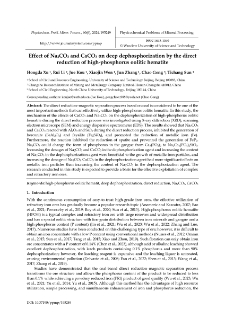 Effect of Na2CO3 and CaCO3 on deep dephosphorization by the direct reduction of high-phosphorus oolitic hematite