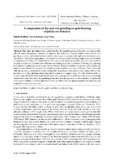 A comparison of dry and wet grinding on gold-bearing sulphide ore flotation