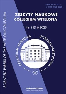 Spis treści [Zeszyty Naukowe Collegium Witelona, nr 54(1)/2025]