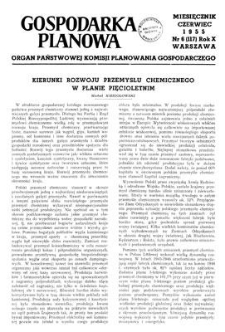 Gospodarka Planowa : Organ Państwowej Komisji Planowania Gospodarczego, Rok X, czerwiec 1955, nr 6 (117)