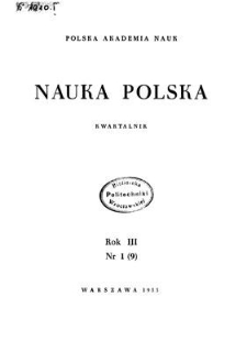 Nauka Polska, Rok III, styczeń-marzec 1955, nr 1 (9)