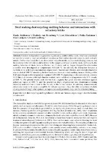 Steel making dust recycling: melting behavior and interactions with refractory bricks
