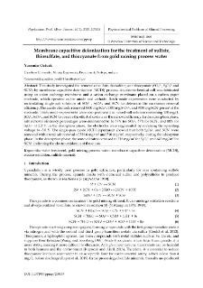 Membrane capacitive deionization for the treatment of sulfate, thiosulfate, and thiocyanate from gold mining process water