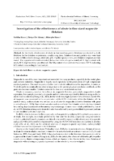 Investigation of the effectiveness of oleate in fine-sized magnesite flotation