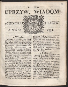 Uprzywilejowane wiadomości z cudzych kraj&oacute;w. R. 1731 Nr 64