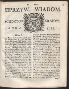 Uprzywilejowane wiadomości z cudzych kraj&oacute;w. R. 1731 Nr 75