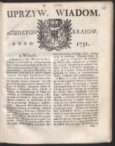 Uprzywilejowane wiadomości z cudzych kraj&oacute;w. R. 1731 Nr 80
