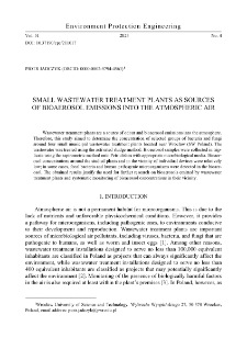 Small wastewater treatment plants as sources of bioaerosol emissions into the atmospheric air