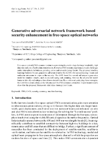 Generative adversarial network framework based security enhancement in free-space optical networks