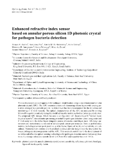 Enhanced refractive index sensor based on annular porous silicon 1D photonic crystal for pathogen bacteria detection