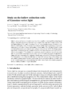 Study on the hollow extinction ratio of Gaussian vortex light