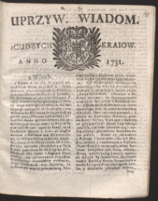 Uprzywilejowane wiadomości z cudzych kraj&oacute;w. R. 1731 Nr 100