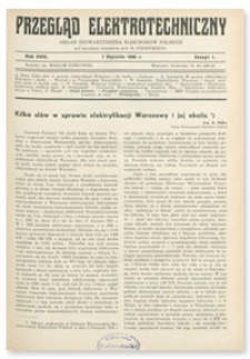 Przegląd Elektrotechniczny. Rok XVIII, 1 Stycznia 1936, Zeszyt 1