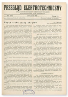 Przegląd Elektrotechniczny. Rok XVIII, 1 Września 1936, Zeszyt 17